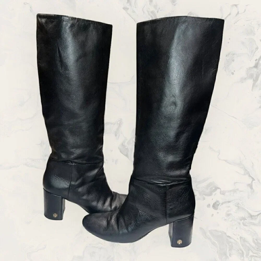 Tory Burch Brooke Slouchy 75mm Boot Nappa Leather Perfect Black Size 9.5M ($550)